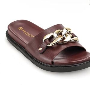 NWT Henry Ferrera Open Toe Women's Flat Sandals size 8